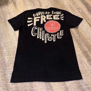 Chipotle Employee T-Shirt Medium Black Loomstate Cotton Uniform